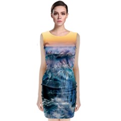 Sea-waves-ocean-water-beach-surf Sleeveless Velvet Midi Dress