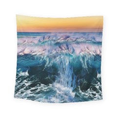 Sea-waves-ocean-water-beach-surf Square Tapestry (small)