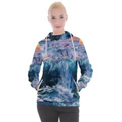 Sea-waves-ocean-water-beach-surf Women s Hooded Pullover by Cowasu