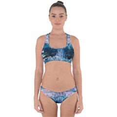 Sea-waves-ocean-water-beach-surf Cross Back Hipster Bikini Set by Cowasu