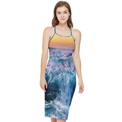 Sea-waves-ocean-water-beach-surf Bodycon Cross Back Summer Dress by Cowasu