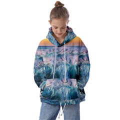 Sea-waves-ocean-water-beach-surf Kids  Oversized Hoodie