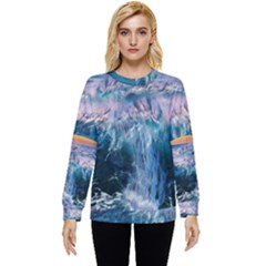 Sea-waves-ocean-water-beach-surf Hidden Pocket Sweatshirt