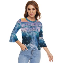 Sea-waves-ocean-water-beach-surf Bell Sleeve Top