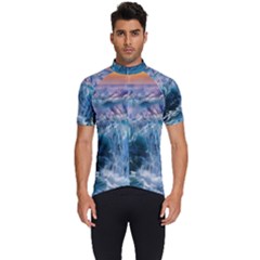 Sea-waves-ocean-water-beach-surf Men s Short Sleeve Cycling Jersey by Cowasu