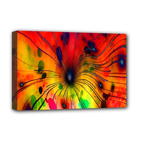 Color-background-structure-lines Deluxe Canvas 18  X 12  (stretched) by Cowasu