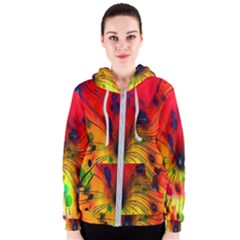 Color-background-structure-lines Women s Zipper Hoodie