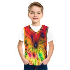 Color-background-structure-lines Kids  Basketball Tank Top by Cowasu