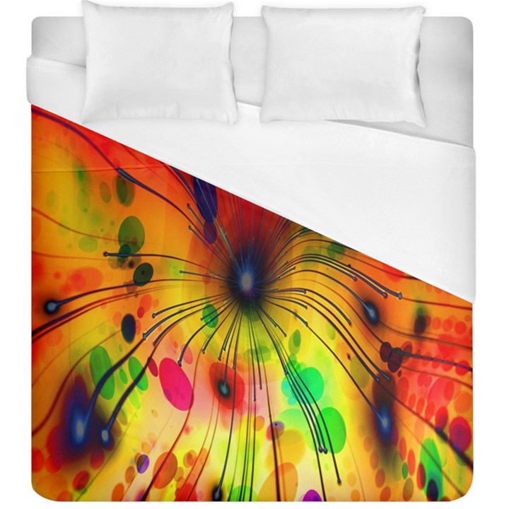 Color-background-structure-lines Duvet Cover (King Size)