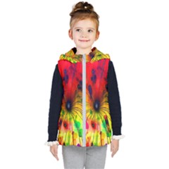 Color-background-structure-lines Kids  Hooded Puffer Vest