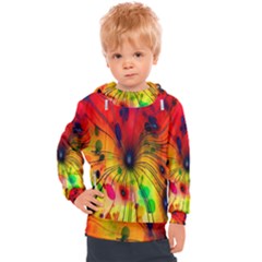 Color-background-structure-lines Kids  Hooded Pullover by Cowasu