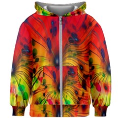 Color-background-structure-lines Kids  Zipper Hoodie Without Drawstring