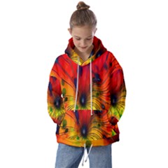 Color-background-structure-lines Kids  Oversized Hoodie