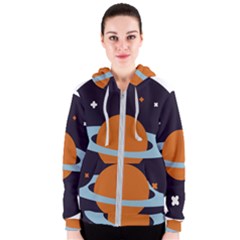 Planet-orbit-universe-star-galaxy Women s Zipper Hoodie