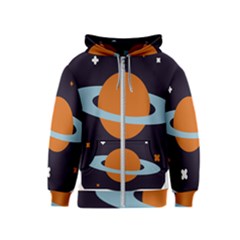 Planet-orbit-universe-star-galaxy Kids  Zipper Hoodie