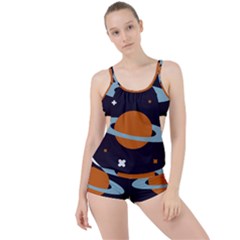 Planet-orbit-universe-star-galaxy Boyleg Tankini Set  by Cowasu