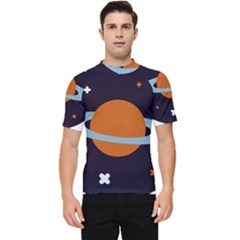 Planet-orbit-universe-star-galaxy Men s Short Sleeve Rash Guard by Cowasu