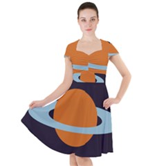 Planet-orbit-universe-star-galaxy Cap Sleeve Midi Dress by Cowasu