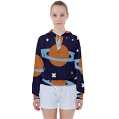 Planet-orbit-universe-star-galaxy Women s Tie Up Sweat