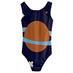 Planet-orbit-universe-star-galaxy Kids  Cut-out Back One Piece Swimsuit by Cowasu