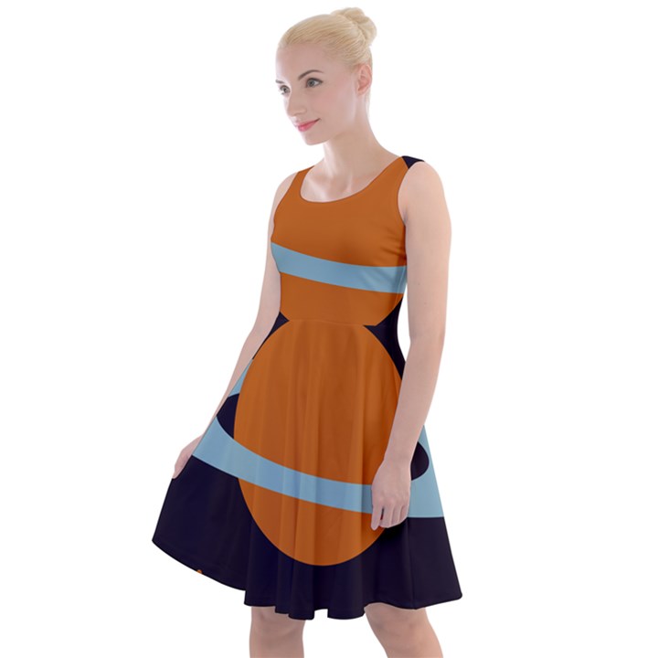 Planet-orbit-universe-star-galaxy Knee Length Skater Dress