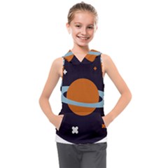 Planet-orbit-universe-star-galaxy Kids  Sleeveless Hoodie by Cowasu