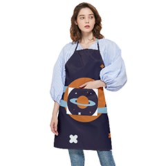 Planet-orbit-universe-star-galaxy Pocket Apron by Cowasu