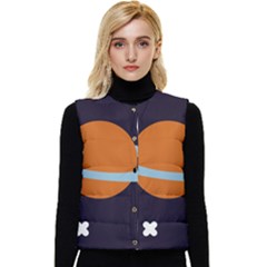 Planet-orbit-universe-star-galaxy Women s Button Up Puffer Vest