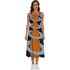 Planet-orbit-universe-star-galaxy Sleeveless Shoulder Straps Boho Dress by Cowasu