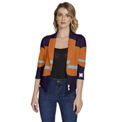 Planet-orbit-universe-star-galaxy Women s Draped Front 3/4 Sleeve Shawl Collar Jacket by Cowasu