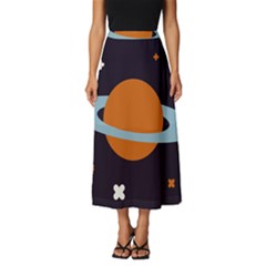 Planet-orbit-universe-star-galaxy Classic Midi Chiffon Skirt by Cowasu