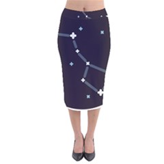 Celebrities-categories-universe-sky Velvet Midi Pencil Skirt by Cowasu