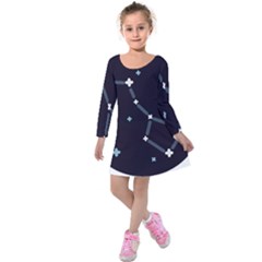 Celebrities-categories-universe-sky Kids  Long Sleeve Velvet Dress