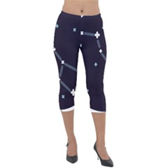 Celebrities-categories-universe-sky Lightweight Velour Capri Leggings  by Cowasu