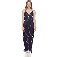 Celebrities-categories-universe-sky Sleeveless Tie Ankle Chiffon Jumpsuit by Cowasu