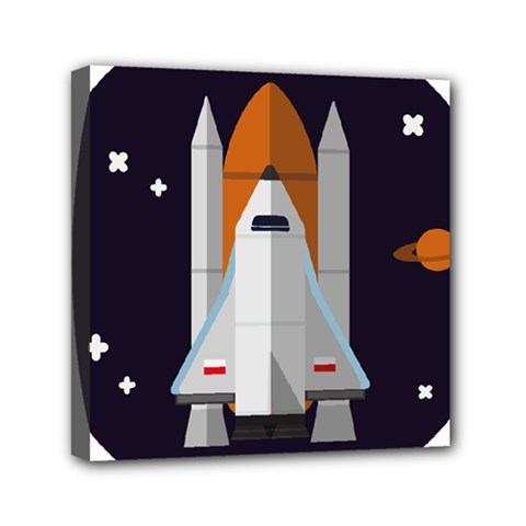 Rocket-space-universe-spaceship Mini Canvas 6  X 6  (stretched) by Cowasu