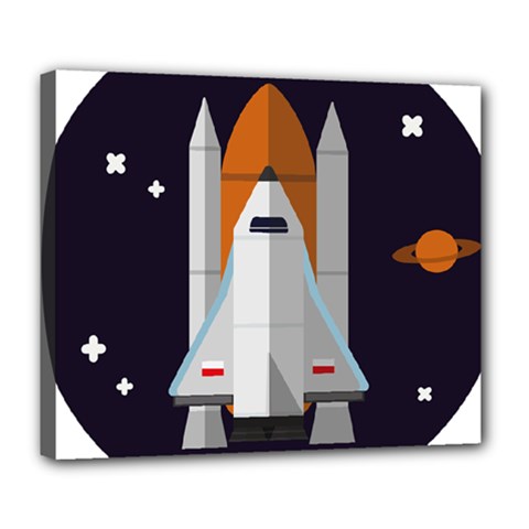 Rocket-space-universe-spaceship Deluxe Canvas 24  X 20  (stretched) by Cowasu