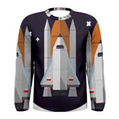 Rocket-space-universe-spaceship Men s Long Sleeve T-shirt