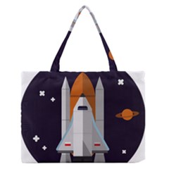 Rocket-space-universe-spaceship Zipper Medium Tote Bag by Cowasu