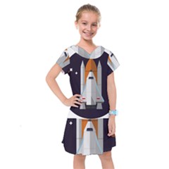 Rocket-space-universe-spaceship Kids  Drop Waist Dress