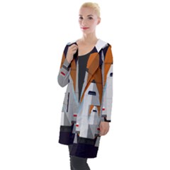 Rocket-space-universe-spaceship Hooded Pocket Cardigan by Cowasu