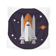 Rocket-space-universe-spaceship Square Tapestry (small) by Cowasu