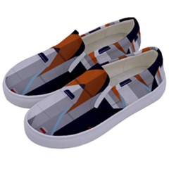 Rocket-space-universe-spaceship Kids  Canvas Slip Ons by Cowasu