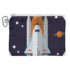 Rocket-space-universe-spaceship Canvas Cosmetic Bag (xl) by Cowasu