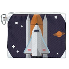 Rocket-space-universe-spaceship Canvas Cosmetic Bag (xxl) by Cowasu