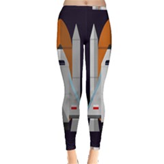 Rocket-space-universe-spaceship Inside Out Leggings by Cowasu