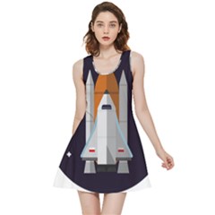 Rocket-space-universe-spaceship Inside Out Reversible Sleeveless Dress by Cowasu