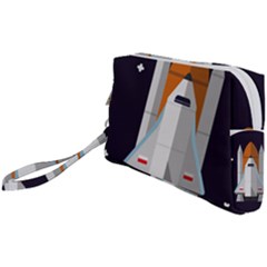 Rocket-space-universe-spaceship Wristlet Pouch Bag (small) by Cowasu