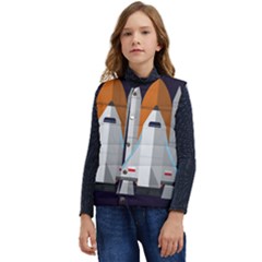 Rocket-space-universe-spaceship Kid s Button Up Puffer Vest	