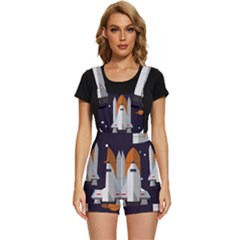 Rocket-space-universe-spaceship Short Overalls by Cowasu